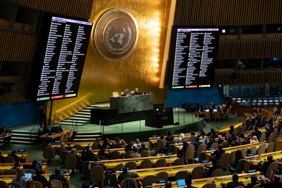 Update UN General Assembly adopts resolution calling for humanitarian