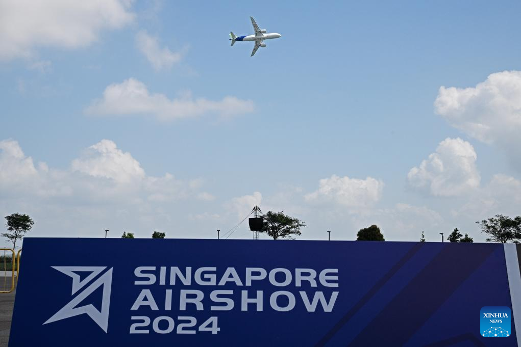 Chinese C919 attends Singapore Airshow rehearsalXinhua