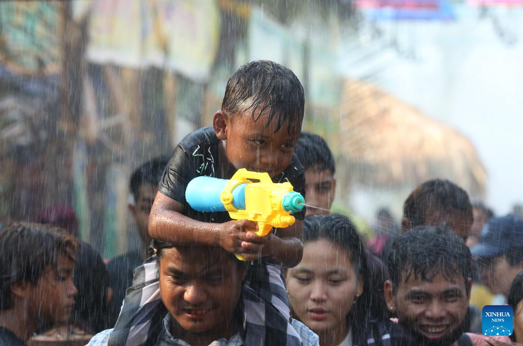 People Celebrate Water Festival In Myanmar-xinhua