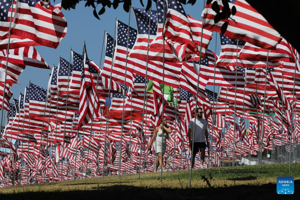 Pepperdine University stages Waves of Flags display to honor victims of