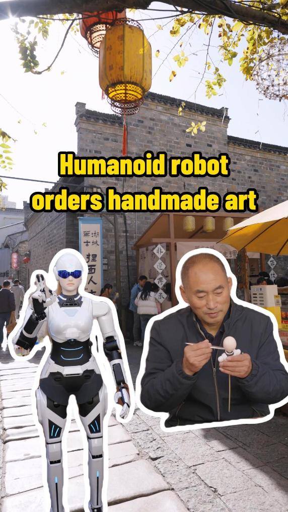 Humanoid robot orders handmade art